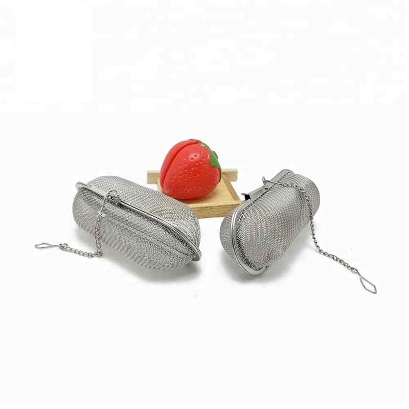 High quality stainless steel rectangle shape tea spice infuser with chain