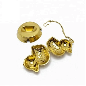 Hot selling stainless steel titanium gold plating duck shape tea infuser tea strainer tea ball with chain