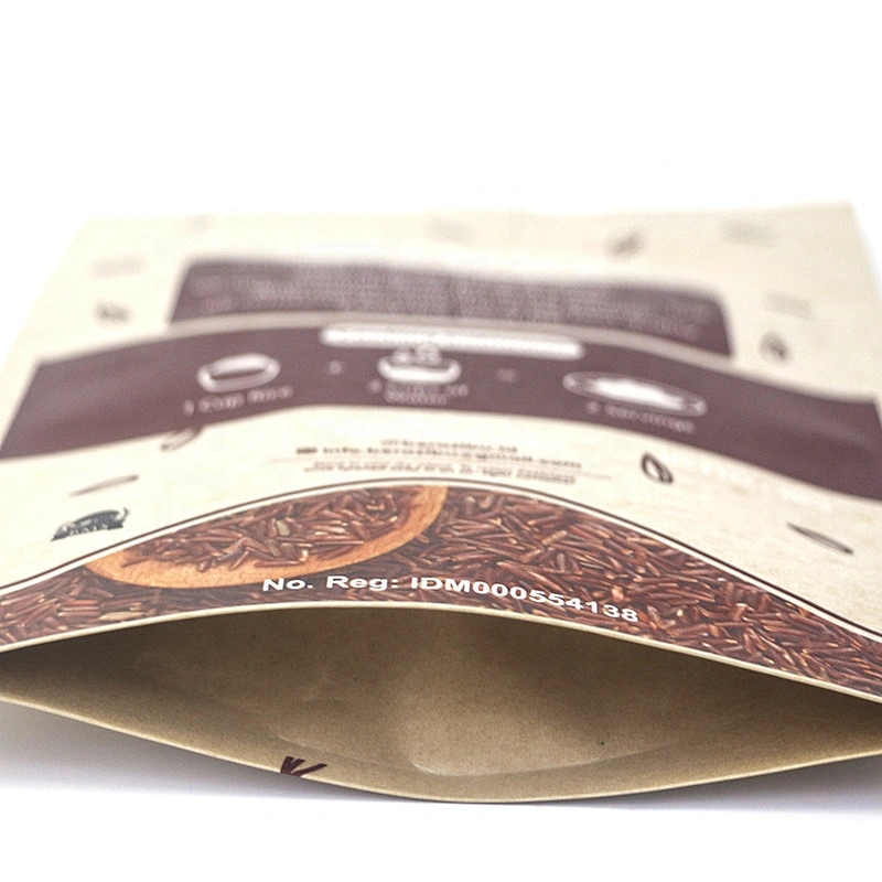 custom printing wholesale stand packing biodegradable tea kraft paper bag