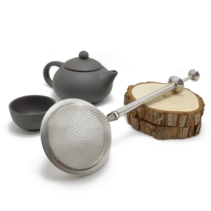 New design stainless steel mesh ball shape tea infuser with handle