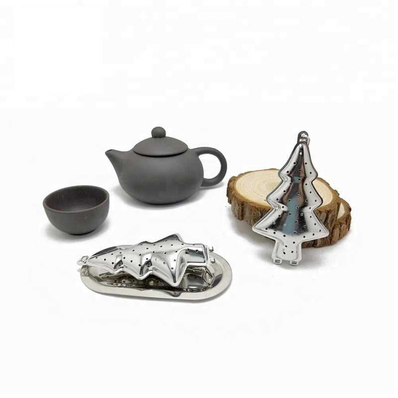 High quality stainless steel christmas tree shape tea infuser with chain
