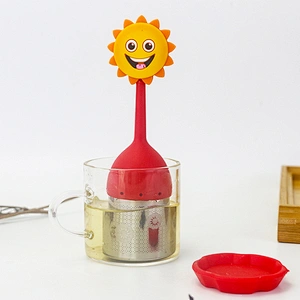 Food grade Sun with smile silicone tea infuser
