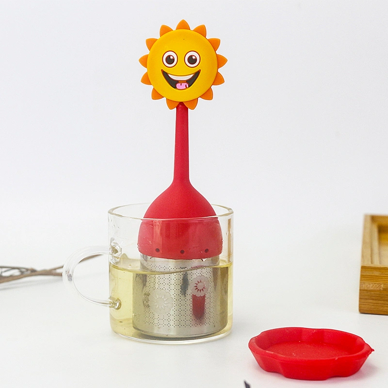 Food grade Sun with smile silicone tea infuser
