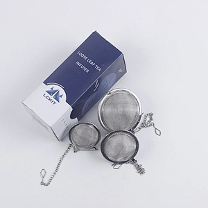 Hot Selling 3 pcs mesh stainless steel tea infuser tea strainer with color box pack
