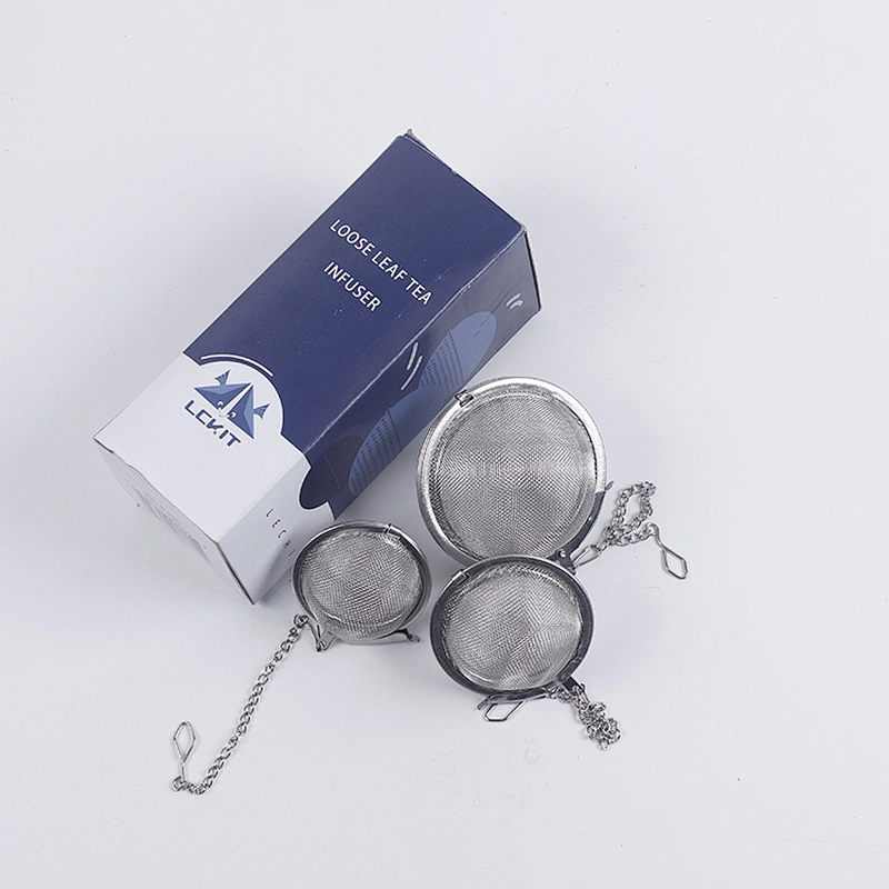 Hot Selling 3 pcs mesh stainless steel tea infuser tea strainer with color box pack