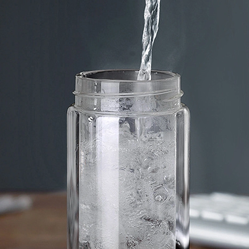 Outdoor sports drinking bottle travel glass tea and water separation water bottle with tea infuser