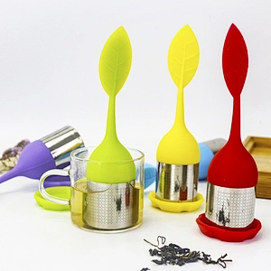Good quality  leaf shape tea strainer silicone infuser