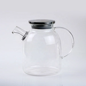 1000ML high quality high borosilicate tea pot heat resistant transparent coffee water glass jar with lid