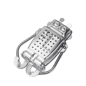 High quality stainless steel robot shape tea infuser tea strainer with drip tray