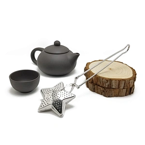 High quality stainless steel star shape tea infuser tea strainer with clamping handle