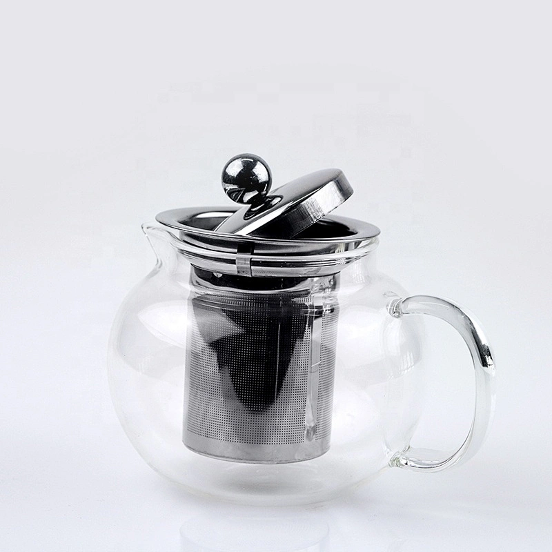 2021 new design 400/600/800/1000/1300ML pyrex glass teapot with infuser