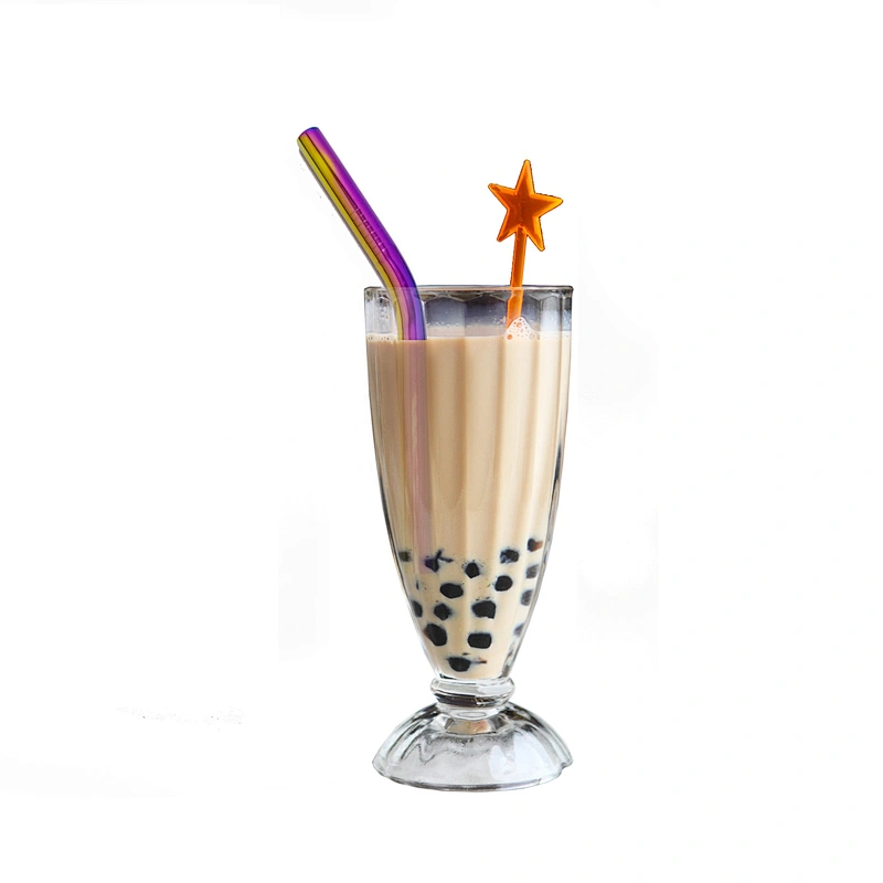 Colorful reusable stainless steel 12*265mm drinking straw