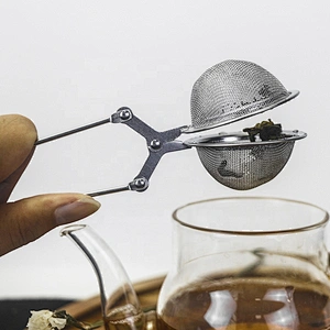 High quality stainless steel mesh ball shape tea infuser tea strainer with Handle