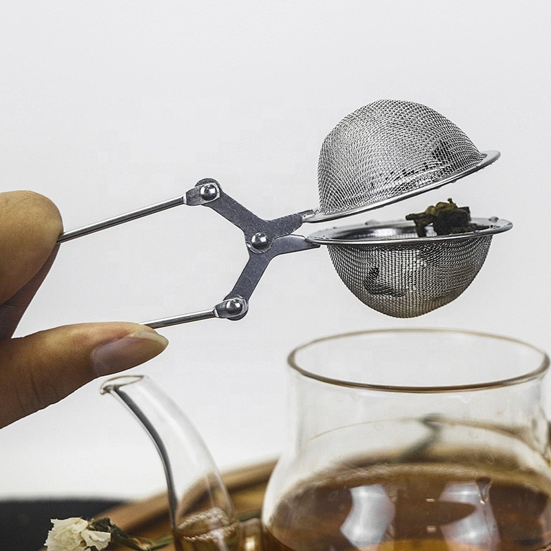 High quality stainless steel mesh ball shape tea infuser tea strainer with Handle
