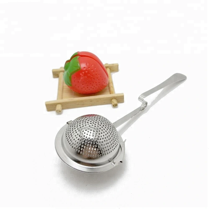 Food grade stainless steel tea strainer ball shape tea infuser with long handle