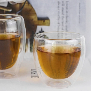 Popular different volume high borosilicate heat resistant glass tea cup mug without handle