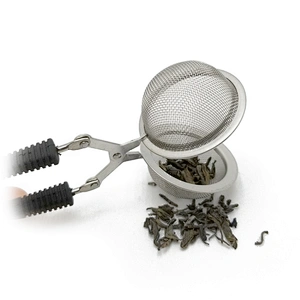 Hot selling stainless steel mesh ball tea infuser tea strainer with silicone handle