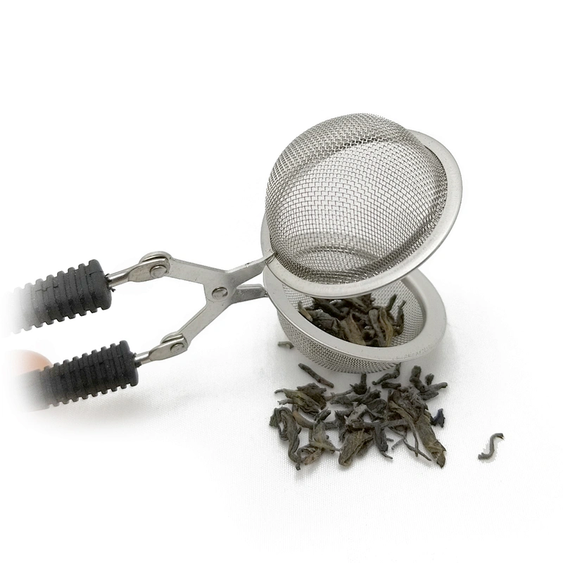 Hot selling stainless steel mesh ball tea infuser tea strainer with silicone handle