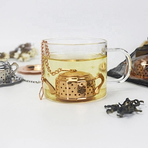 2 pcs teapot shape tea infuser set with nice black bag pack and thank you card nice gift