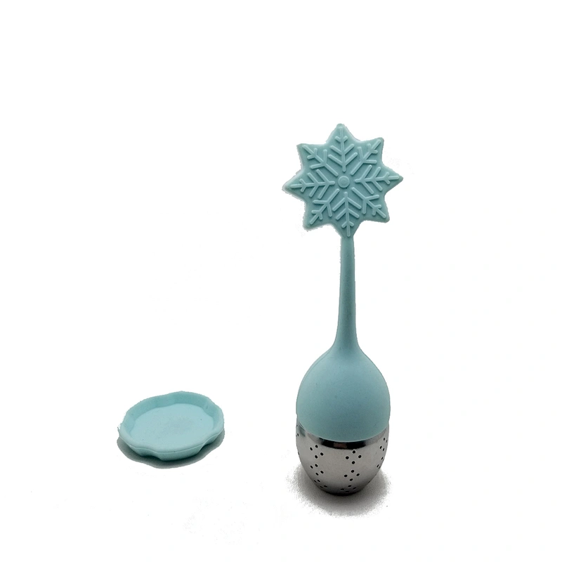 Nice snowflake shape tea strainer stainless steel silicone tea infuser tea filter
