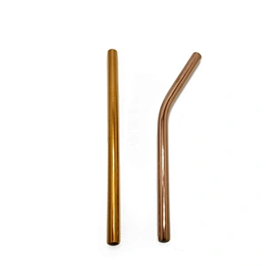 Colorful reusable stainless steel 12*215mm metal drinking straw