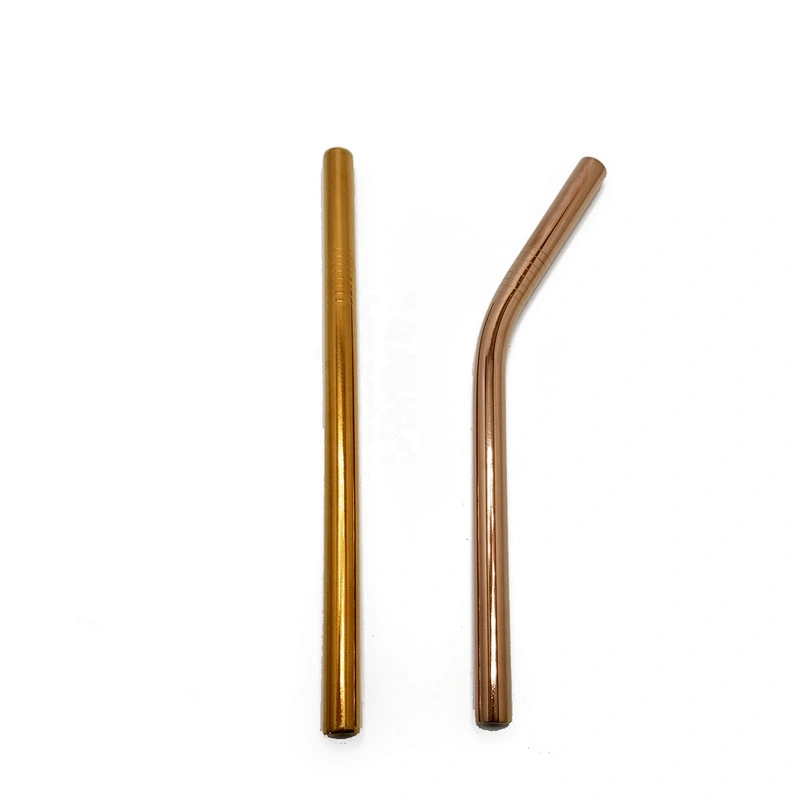 Colorful reusable stainless steel 12*215mm metal drinking straw