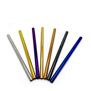 Colorful reusable stainless steel 12*241mm drinking straw