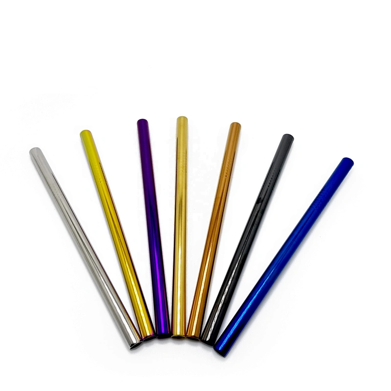 Colorful reusable stainless steel 12*241mm drinking straw