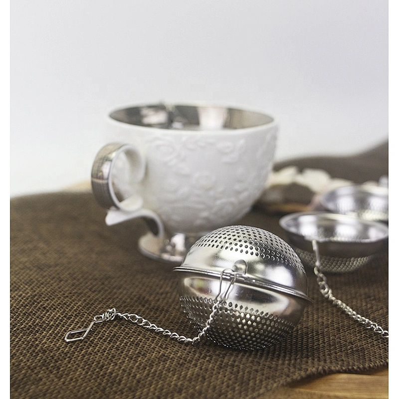 High quality stainless steel ball shape tea infuser tea strainer with chain