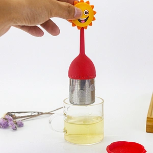 Food grade Sun with smile silicone tea infuser