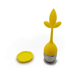 Cute leaf shape  stainless steel silicone tea infuser strainer