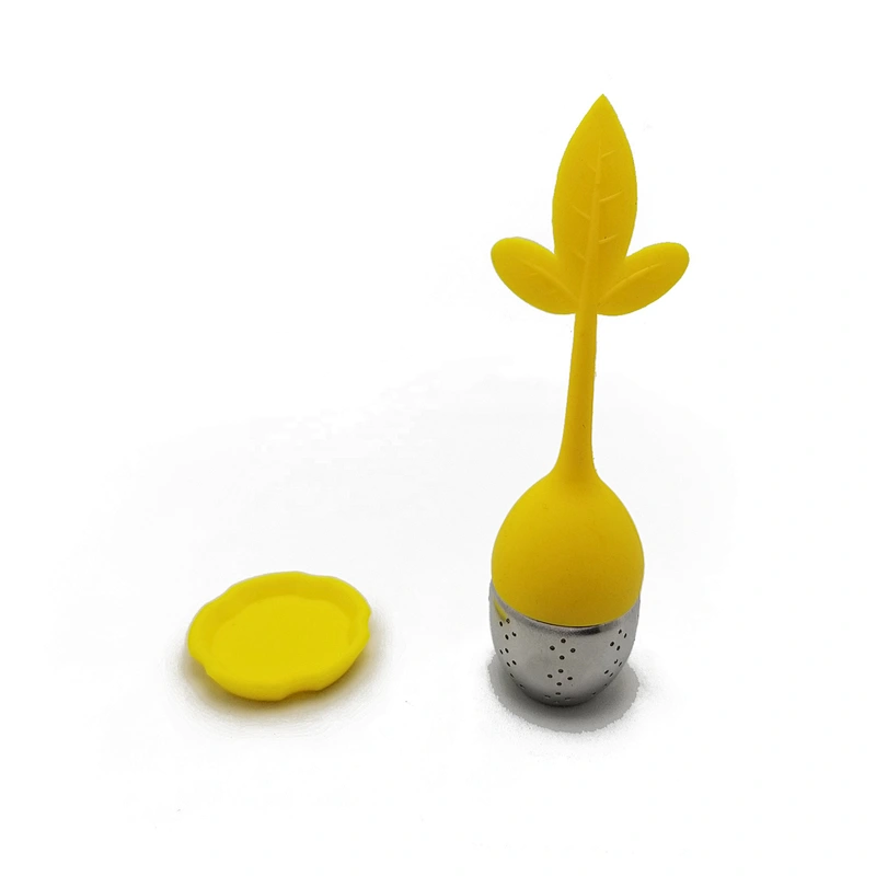 Cute leaf shape  stainless steel silicone tea infuser strainer
