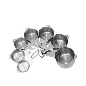 7 pcs stainless steel measuring spoons and cups kitchen metal measuring scoop supplier