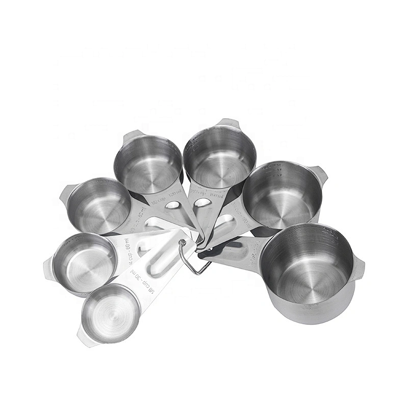 7 pcs stainless steel measuring spoons and cups kitchen metal measuring scoop supplier