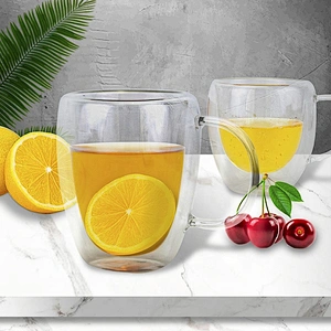 250/350ML  high borosilicate heat resistant glass tea cup mug with handle