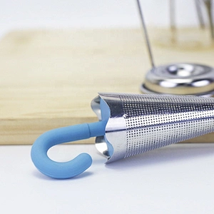 Stainless Steel 304 Umbrella Shape Silicone Tea Infuser with Stand for tea mug