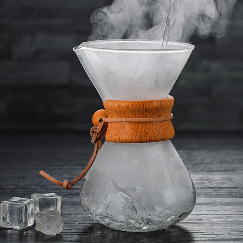 High Borosilicate glass coffee pot with stainless steel coffee filter set