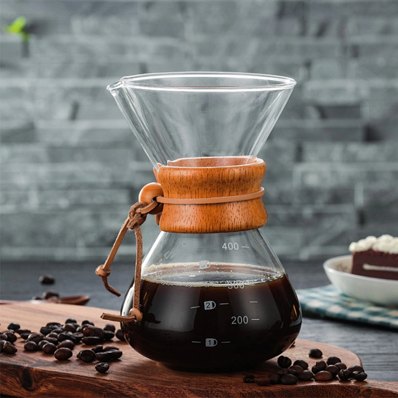 High Borosilicate glass coffee pot with stainless steel coffee filter set