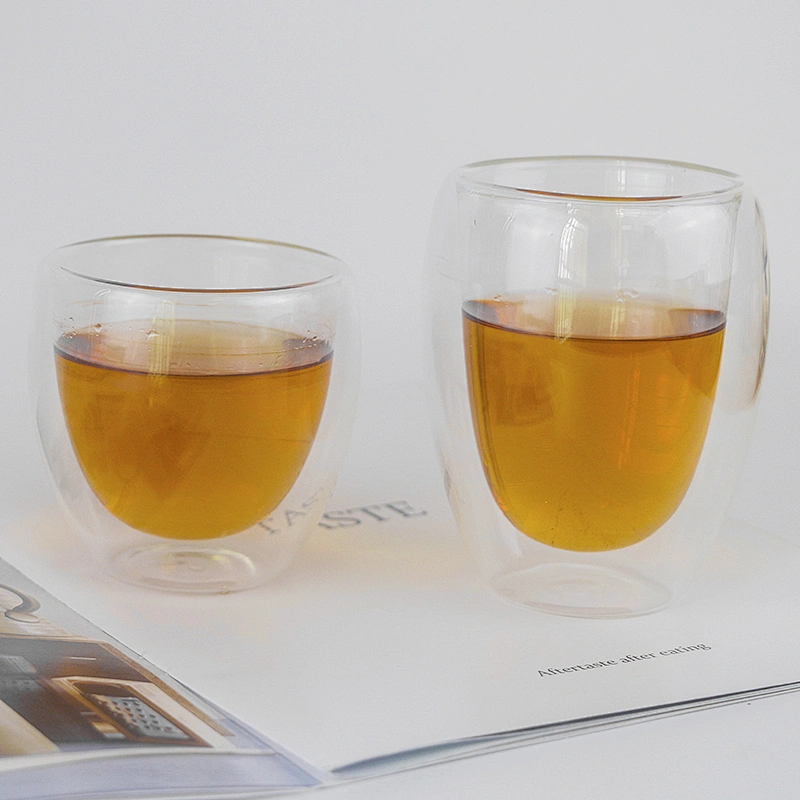 Popular different volume high borosilicate heat resistant glass tea cup mug without handle