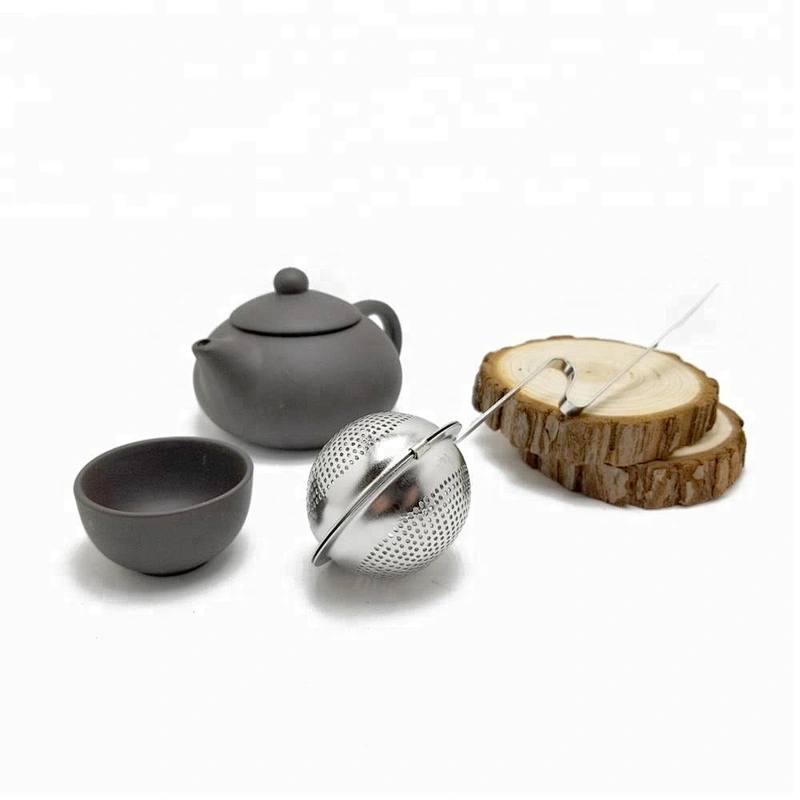 Food grade stainless steel tea strainer ball shape tea infuser with long handle