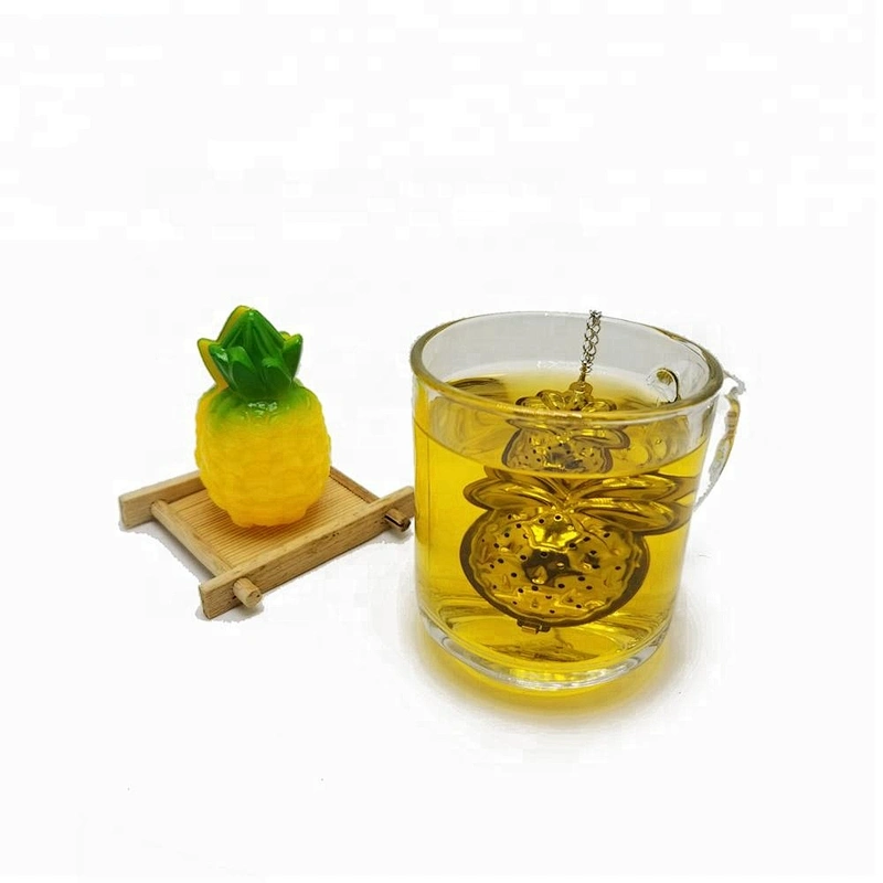 High quality stainless steel pineapple shape tea infuser with chain