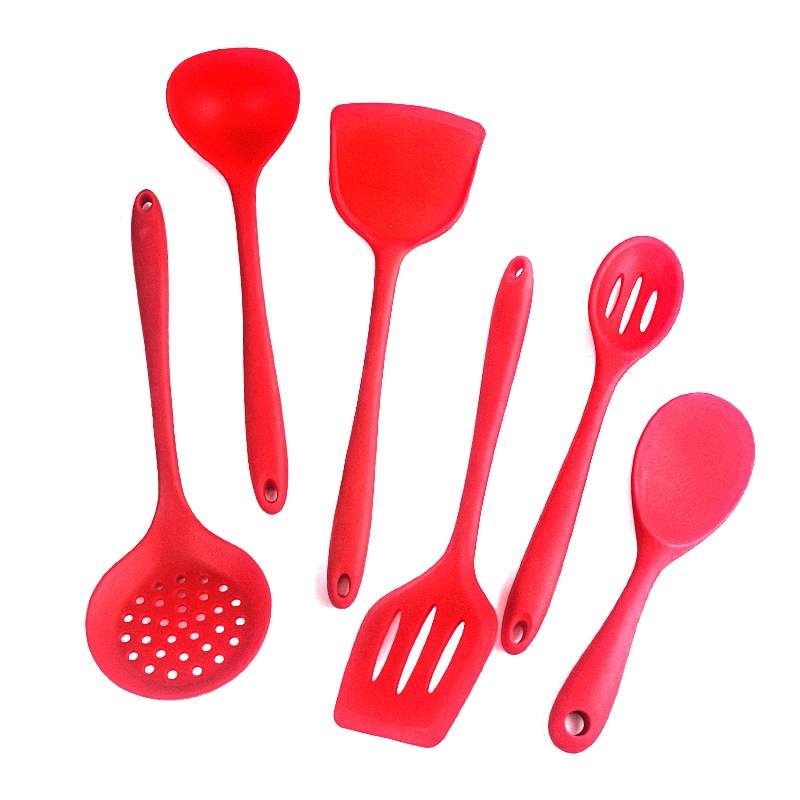 6 Pieces Red Slicone Kitchen Cooking Utensils Kitchen Utensils Accessories