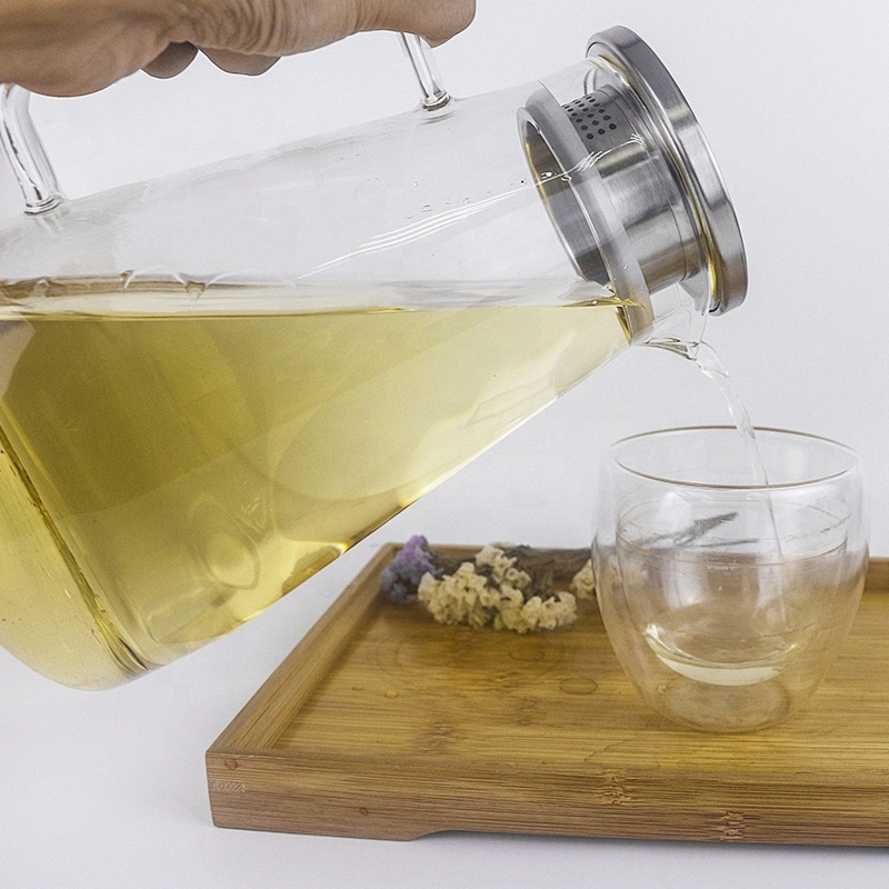 Water Jug Hot and Cold Water  Fruit Juice Carafe Iced Tea Pitcher High Borosilicate Glass Kettle