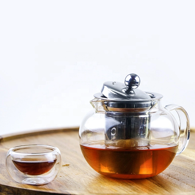 2021 new design 400/600/800/1000/1300ML pyrex glass teapot with infuser