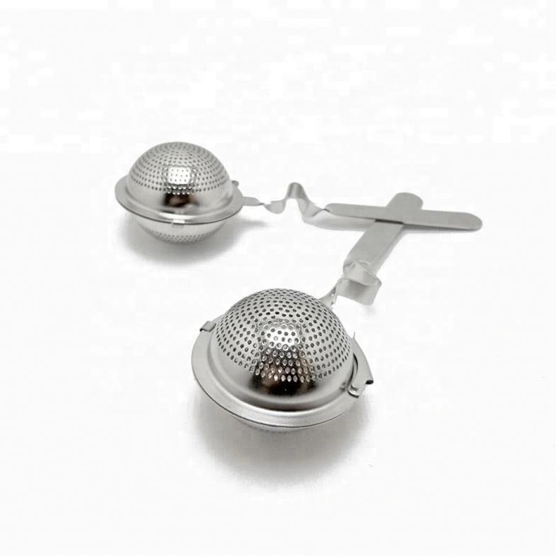 metal  ball shape tea infuser stainless steel tea strainer tea filter  with curving  handle