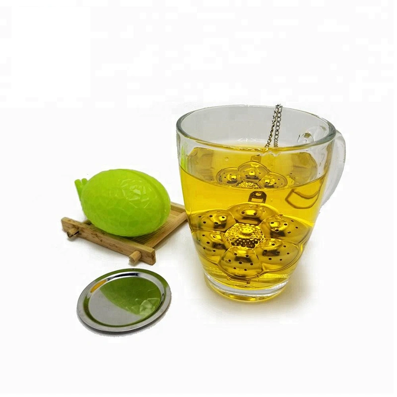 Novelty stainless steel flower shape tea infuser with chain