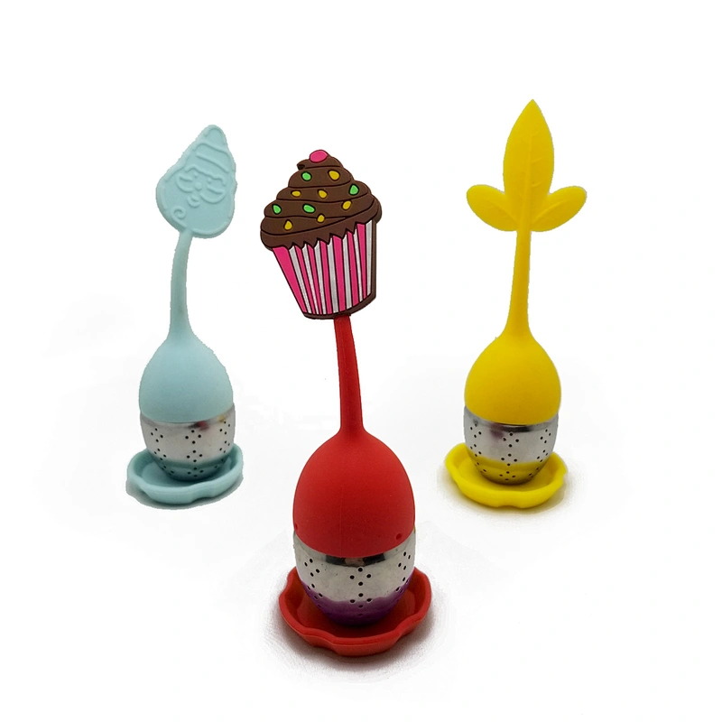 Silicone stainless steel ice cream shape tea infuser strainer