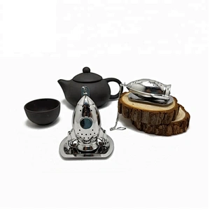 High quality stainless steel rocket shape tea infuser with chain