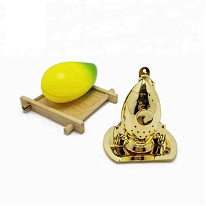 High quality stainless steel gold plating rocket shape tea infuser tea ball with chain