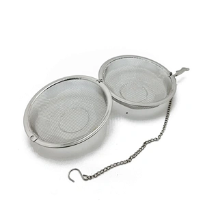 Hot selling stainless steel mesh spice soup& tea filter infuser with chain